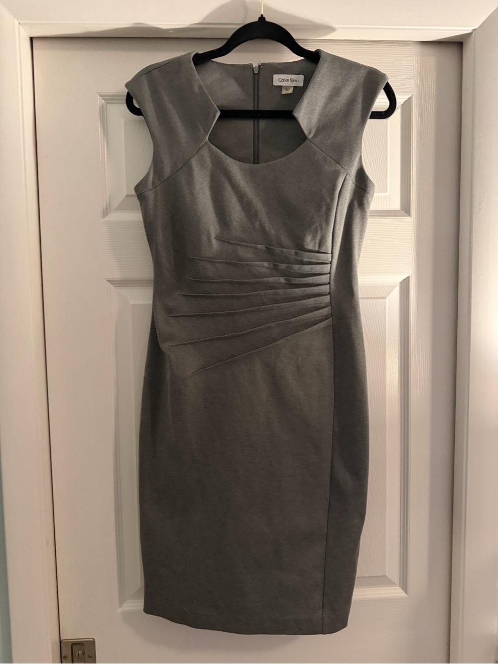Calvin Klein Silver-Gray Cap Sleeve Sheath Dress